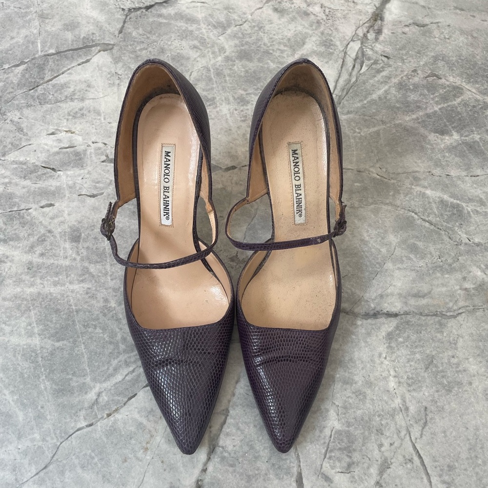 Manolo Blahnik Dark Purple Heels